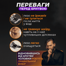 Чоловічий акумуляторний тример для стрижки та гоління з насадками