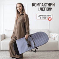 Детский шезлонг для новорожденных (0+) складной с дугой и игрушками