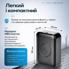 GPS трекер для тварин із симкартою GF-30 для відстеження, для собак та кішок, пошук вихованця одним натисканням кнопки
