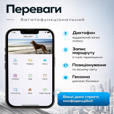 GPS трекер для тварин із симкартою GF-30 для відстеження, для собак та кішок, пошук вихованця одним натисканням кнопки