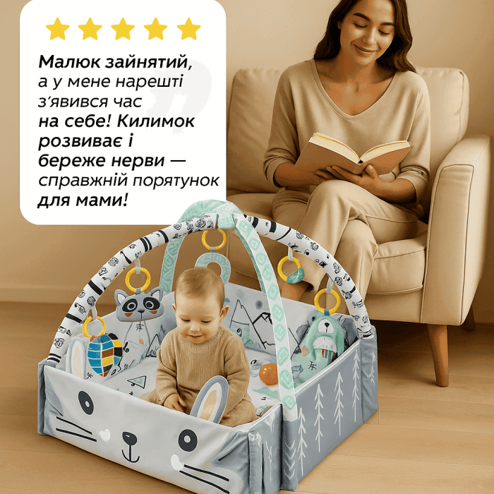 Великий розвивальний килимок Ricokids 4в1 