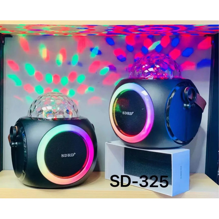 Портативна караоке-система SDRD SD-325 з двома мікрофонами і світловою кулею – ідеальна для вечірок