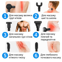 Перкусійний масажер для тіла 30скор. портативний - вібраційний ударний електромассажер