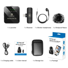 Бездротовий петличний мікрофон PULUZ для iPhone / iPad з Lightning приймачем, чорний