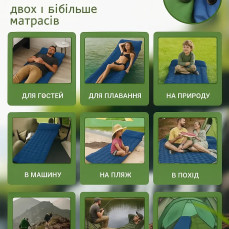 Надувний туристичний матрас (каремат) для кемпінгу та подорожей