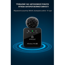 Бездротовий петличний мікрофон PULUZ для iPhone / iPad з Lightning приймачем, чорний