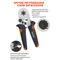 Крімпер 6 кулачків HSC8-6 0.25-6 мм² + набір клем 1900 шт — кліщі для обтиску наконечників