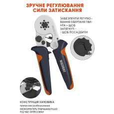Крімпер 6 кулачків HSC8-6 0.25-6 мм² + набір клем 1900 шт — кліщі для обтиску наконечників