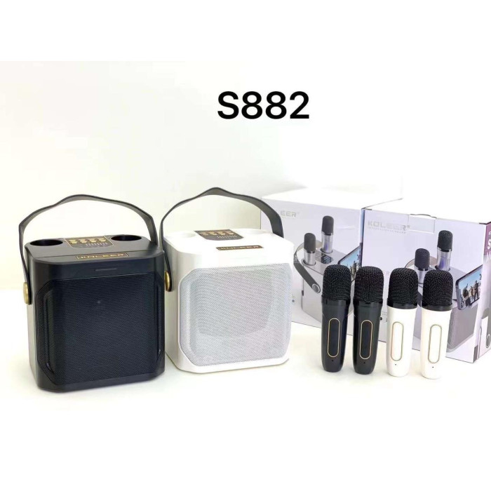 Портативна Bluetooth колонка KOLEER S882 з 2 бездротовими мікрофонами для караоке