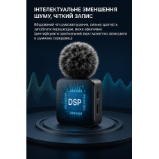 Бездротовий петличний мікрофон PULUZ для iPhone / iPad з Lightning приймачем, чорний