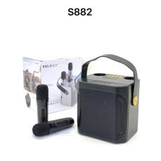 Портативна Bluetooth колонка KOLEER S882 з 2 бездротовими мікрофонами для караоке