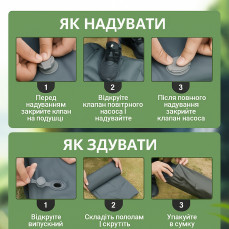 Надувний туристичний килимок матрас для походу