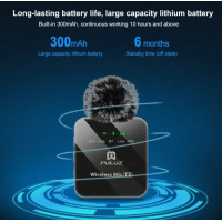 Беспроводная система петличных микрофонов Puluz PU646B (2 шт) для смартфона, приёмник Type-C