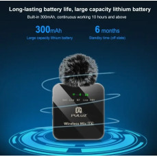 Бездротова система петличних мікрофонів Puluz PU646B (2 шт) для смартфонів, приймач Type-C