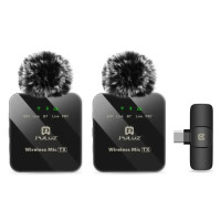 Беспроводная система петличных микрофонов Puluz PU646B (2 шт) для смартфона, приёмник Type-C