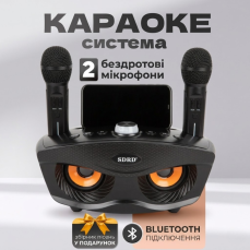 Бездротова караоке-система з двома мікрофонами SD-306 «Сова», чорна
